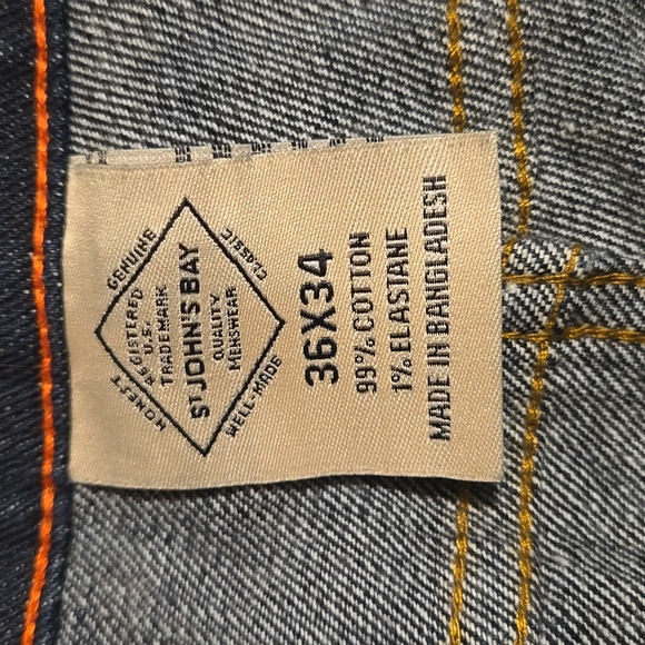 St. John's Bay Comfort Stretch Relaxed Straight Jeans Dark Wash Size 36 × 34 - Picture 9 of 10